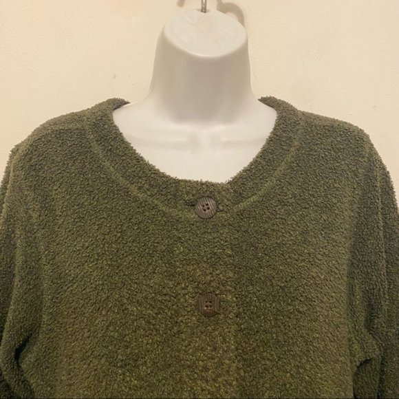 Vintage ALPS Olive button down Fuzzy cardigan Jacket size large - Picture 6 of 16